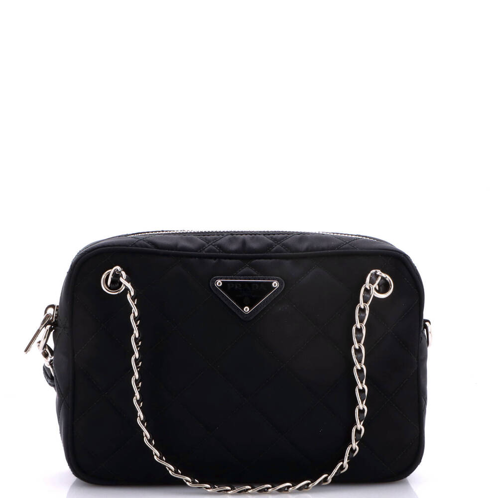 Prada Small Camera Bag Quilted Tessuto
